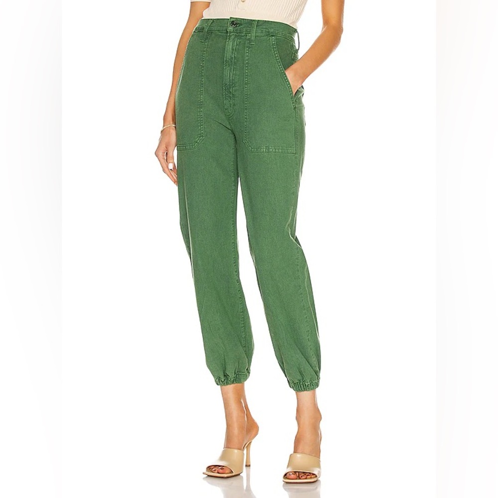 Mother Denim Wrapper Patch Spring Ankle Pant Gree… - image 1